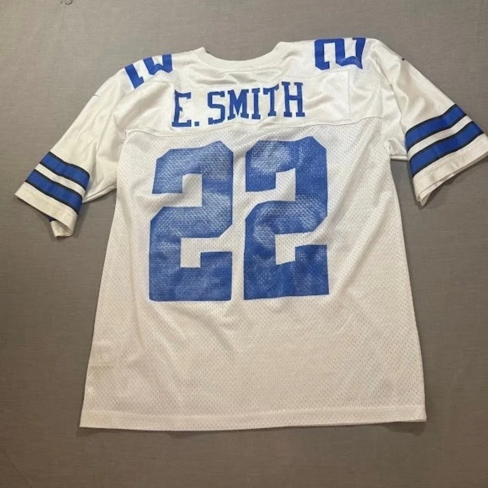 Dallas Cowboys Nike Team‎ E. Smith Jersey Mens Size M White Screen Made in USA